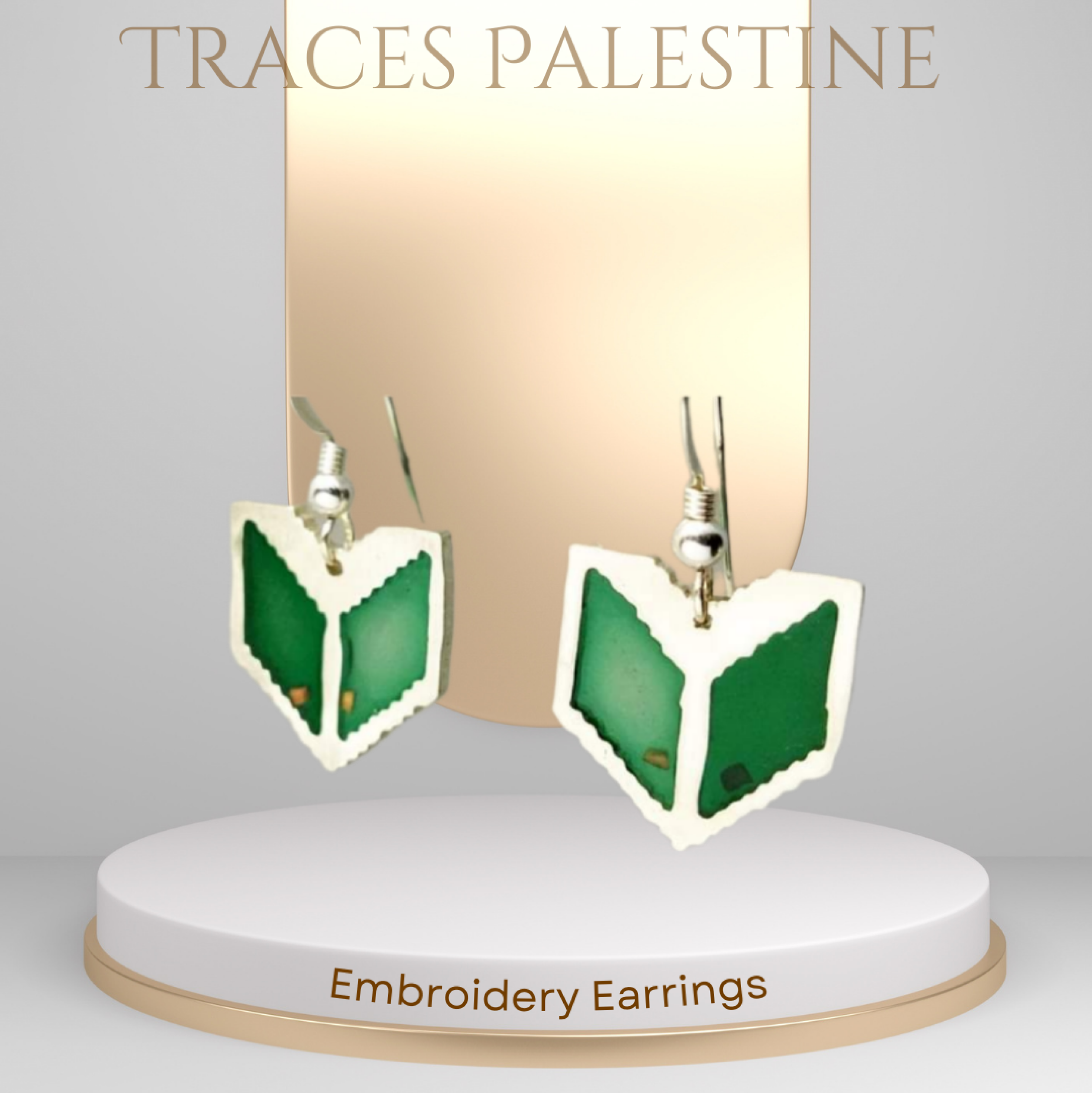 Silver embroidery earrings. Handmade in Palestine
