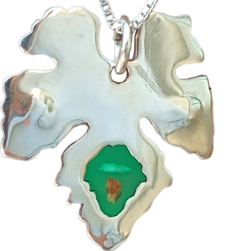Grape leaf necklace. Silver or gold plated silver. Handemade in Palestine. Fair trade