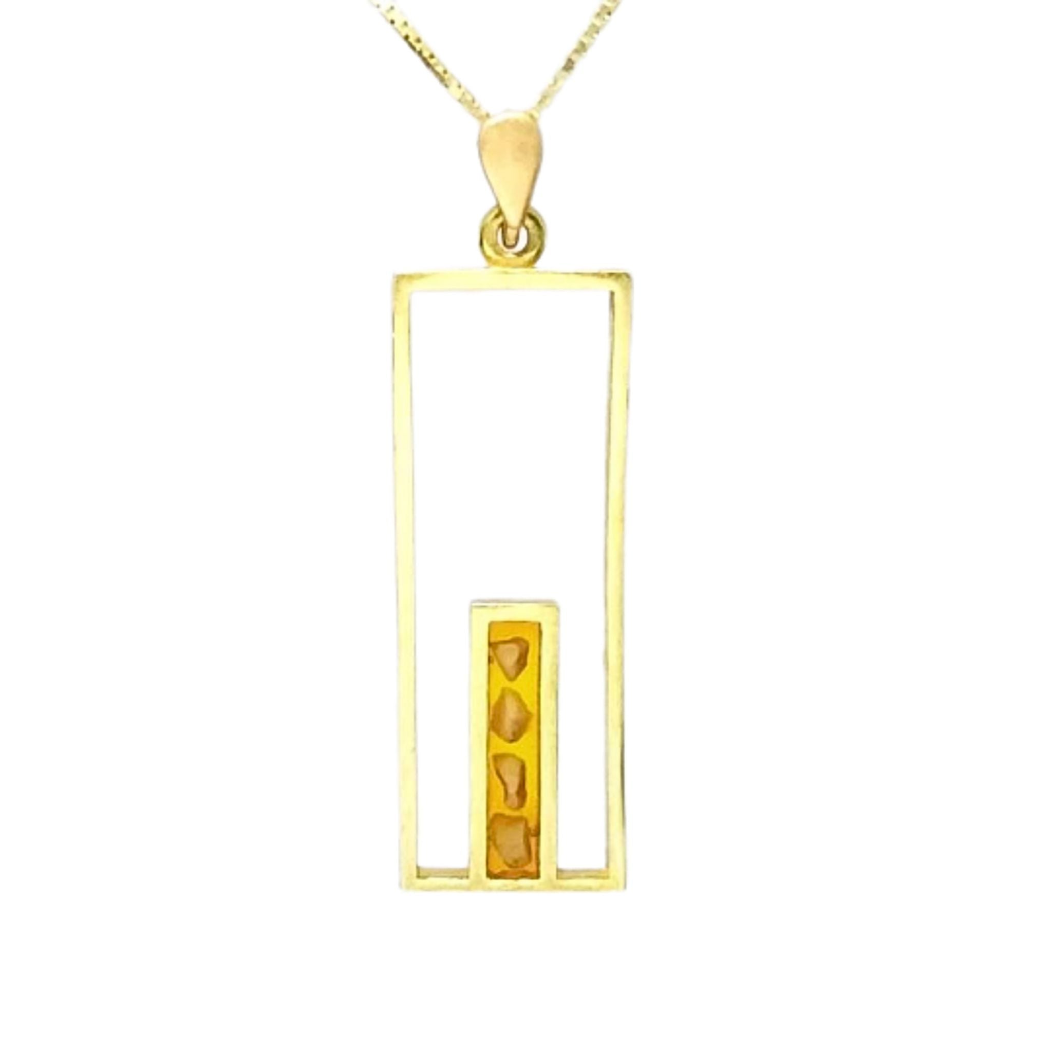 Jerusalem Gate Necklace with a yellow stone from a Palestinian city