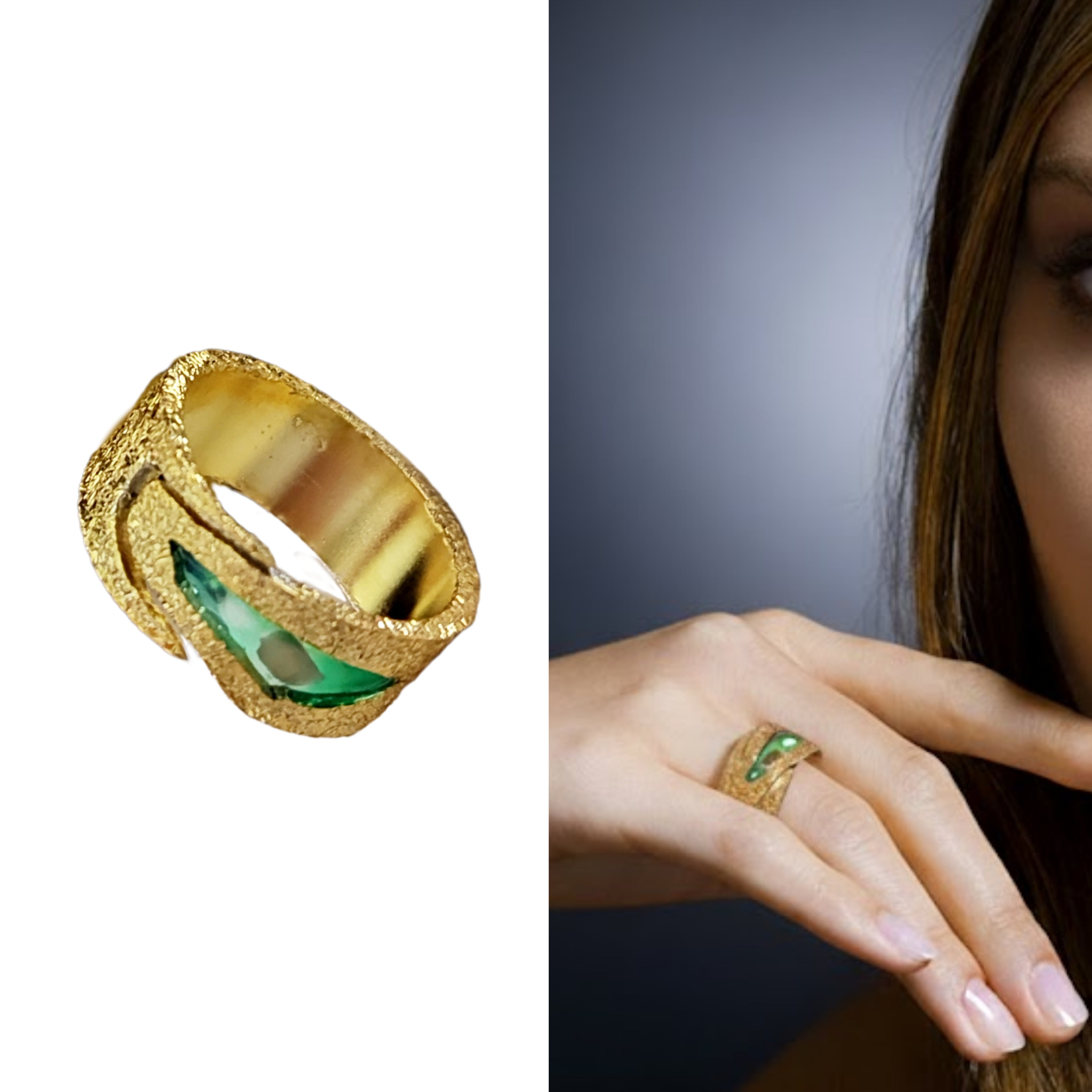 Palestine Map Ring (Sand finish)