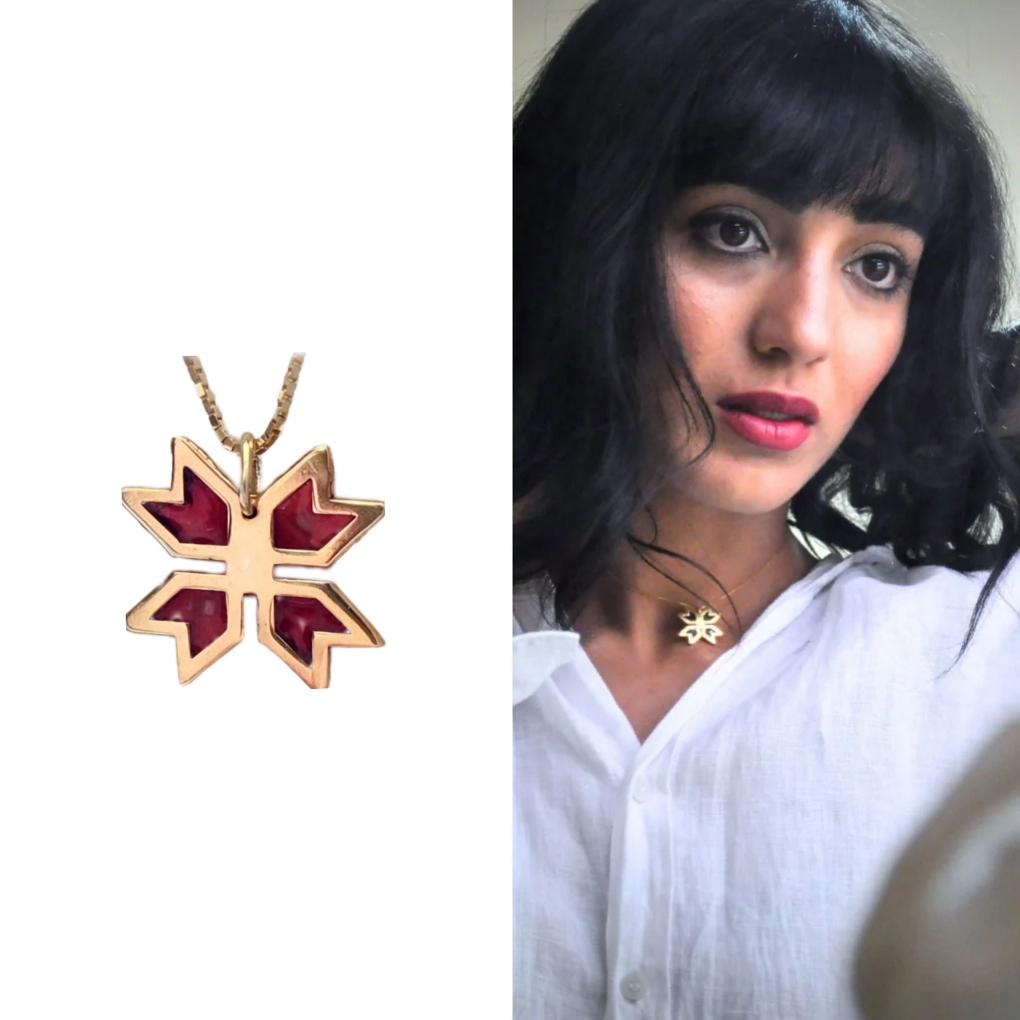 Canaan Star Necklace with a stone from a Palestinian city