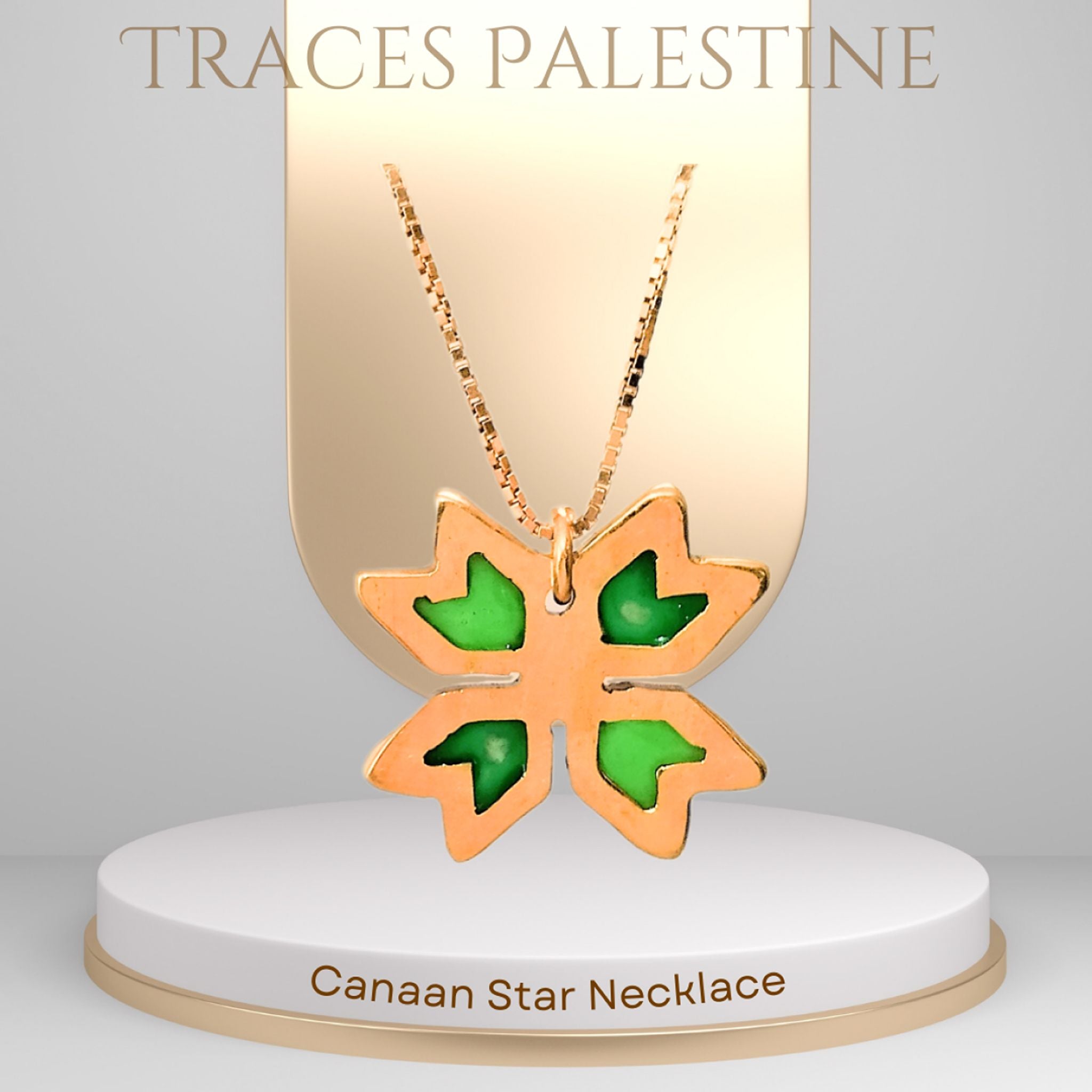 Gold plated silver Canaan Star Necklace, handmade Palestinian jewelry