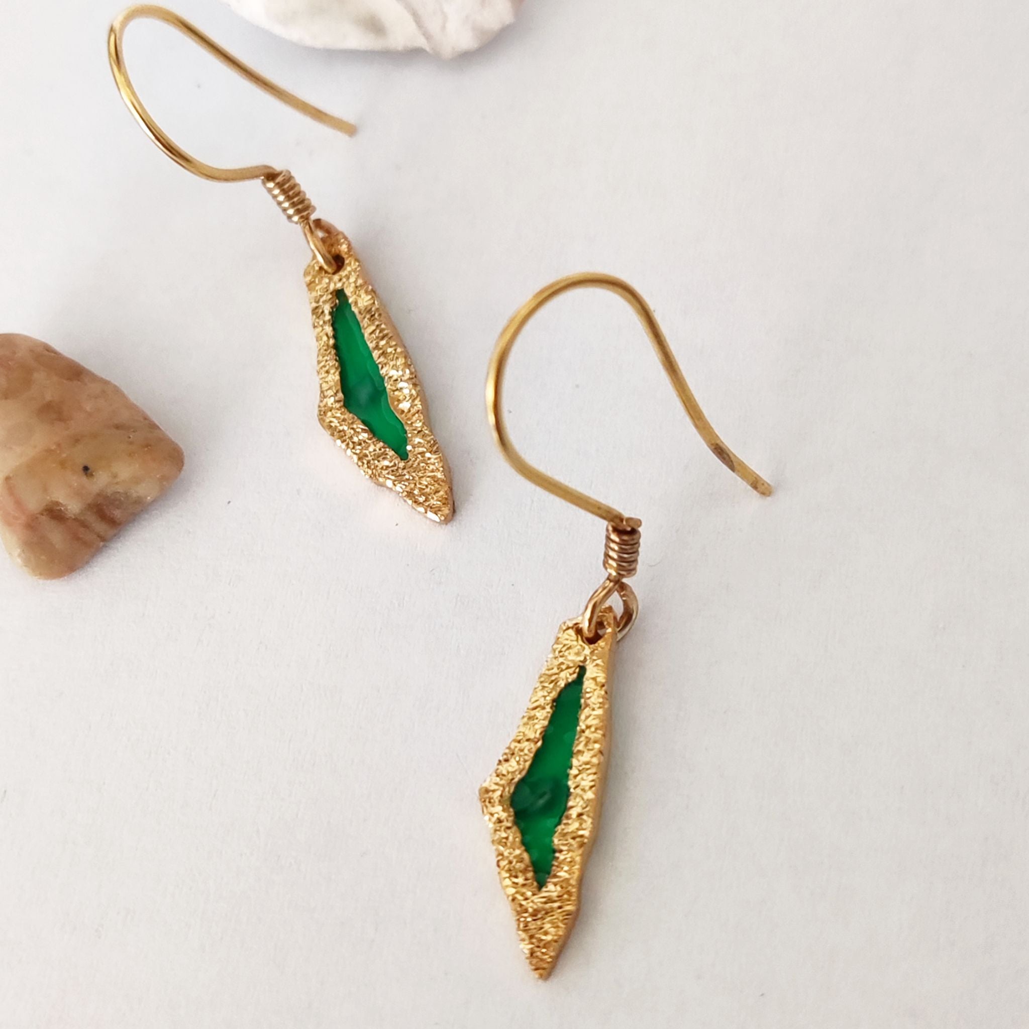 Gold plated silver Palestine Map Earrings, handmade Palestinian jewelry