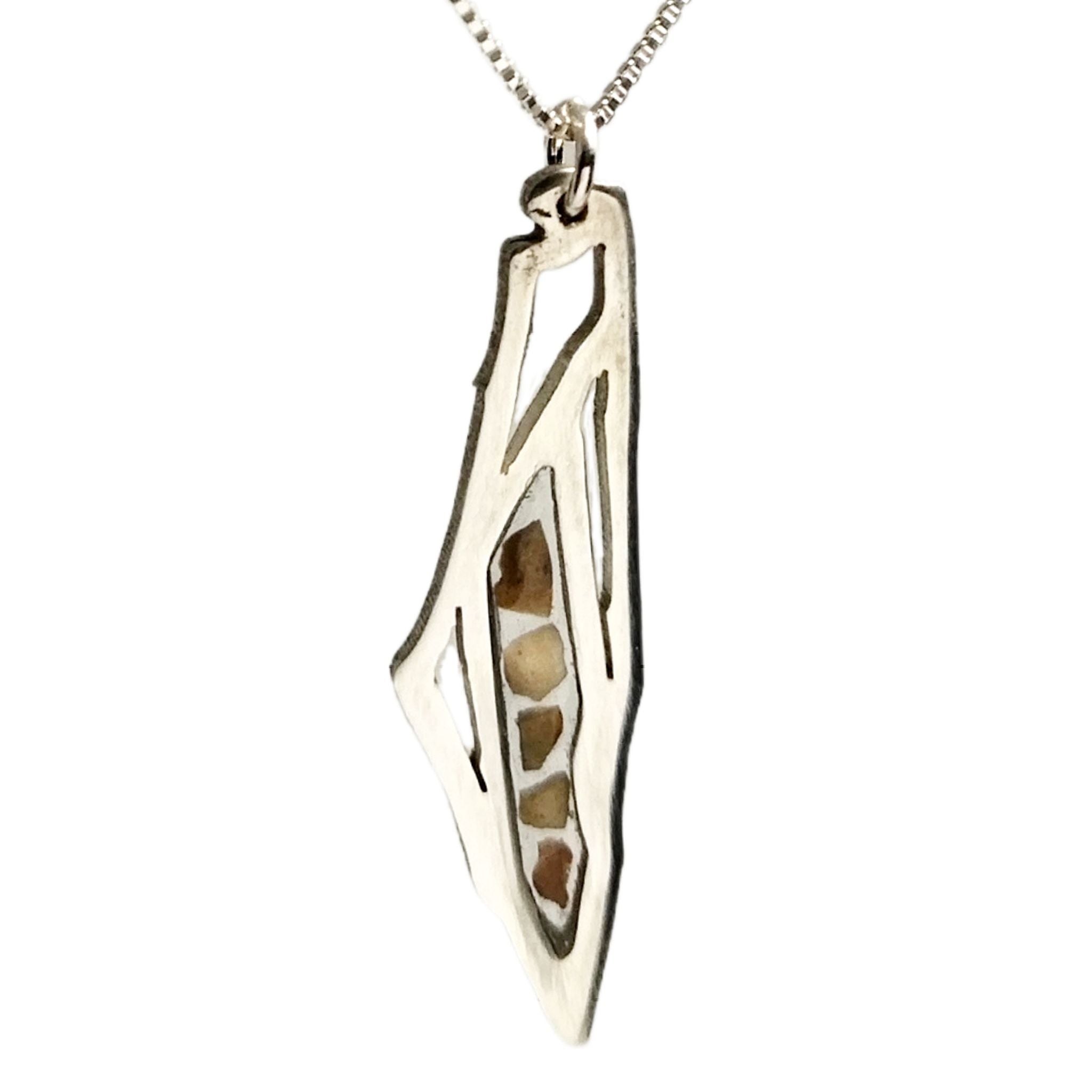 Silver Palestine map necklace inspired by a historical map, handmade in Ramallah