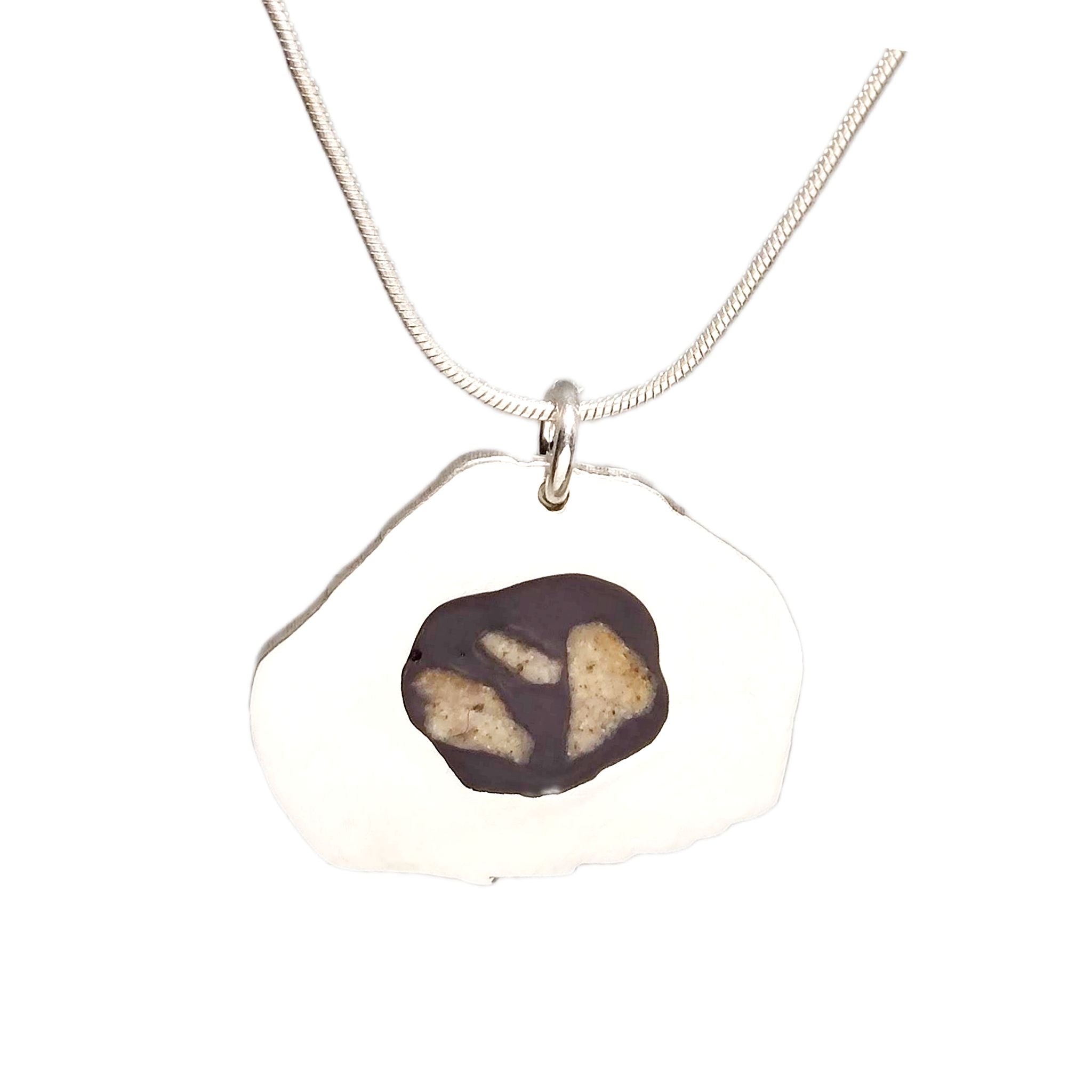The Stone Necklace with a brown stone from a Palestinian city
