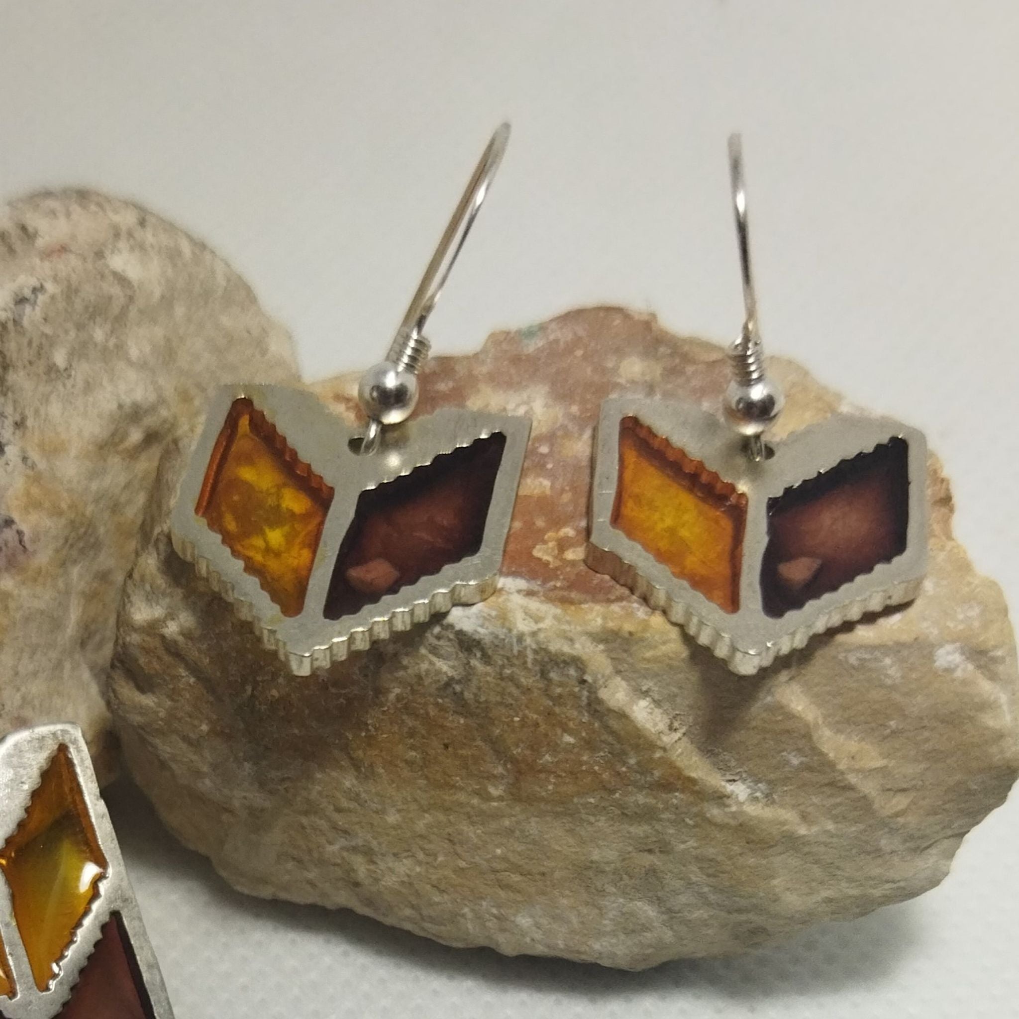 Gold plated silver Embroidery Earrings, handmade Palestinian jewelry