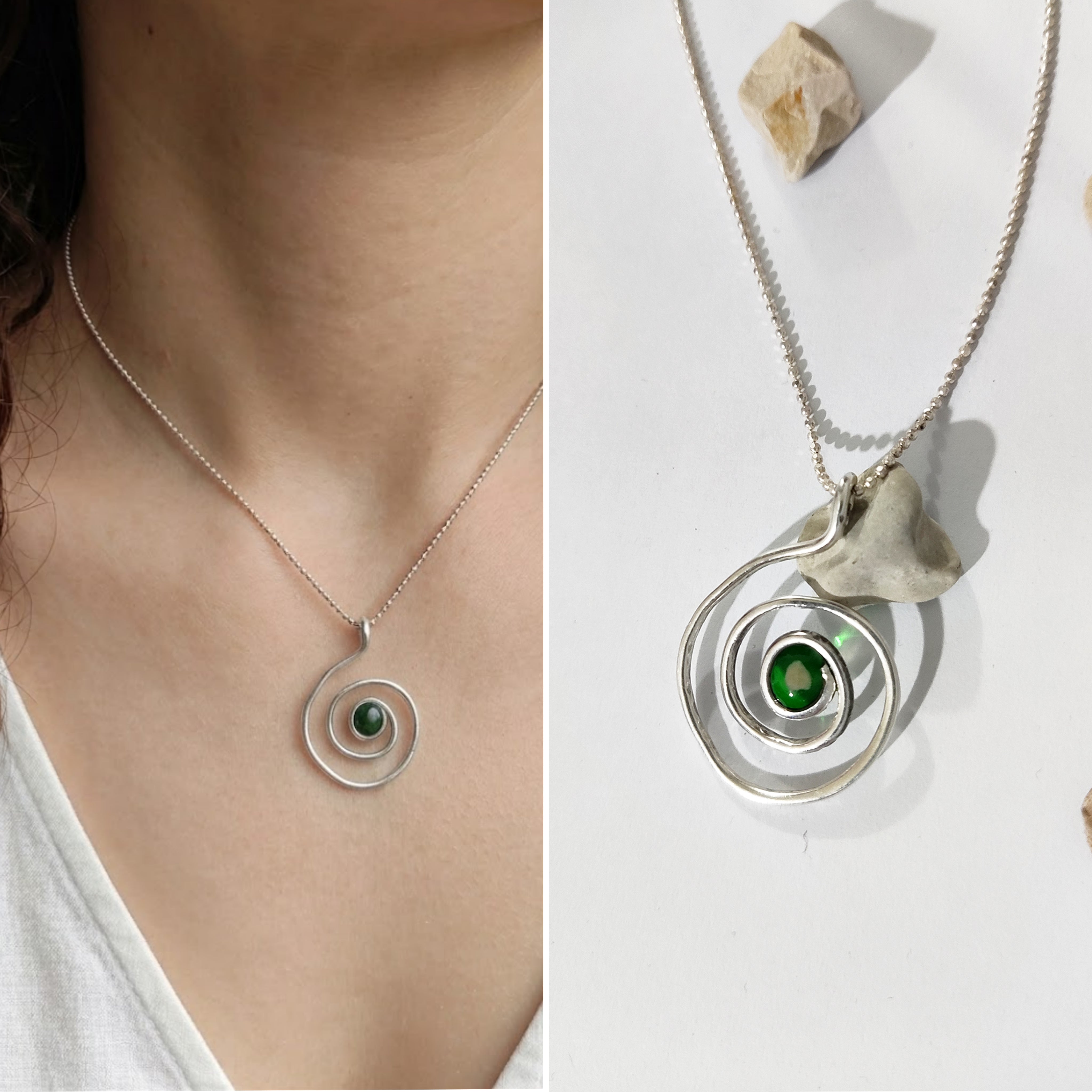 Handmade sterling silver. Solidarity necklace handmade in Palestine. Palestinian Brand. 
